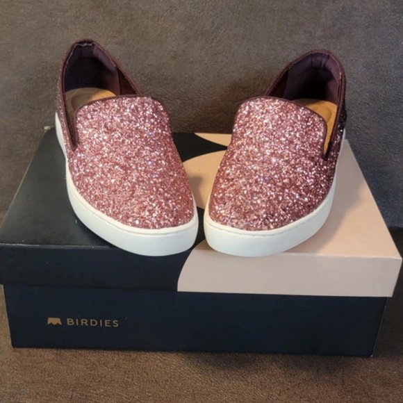 Birdies Special Edition "The Swift" Pink Rose Sparkle Slip On Sneakers - Picture 2 of 13